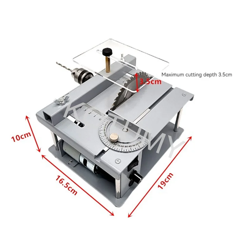 Imagem -04 - Pequeno e Micro Multi-function Tabela Saw Desktop Máquina de Corte Mini Serra Elétrica Faça Você Mesmo Carpintaria Modelo Doméstico Pcb