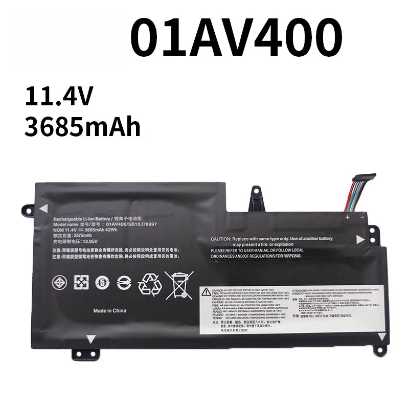 Safe Stable Replacement Battery For Lenovo ThinkPad S2 13 01AV400 01AV401 3685mAh 11.4V High Performance Notebook Battery