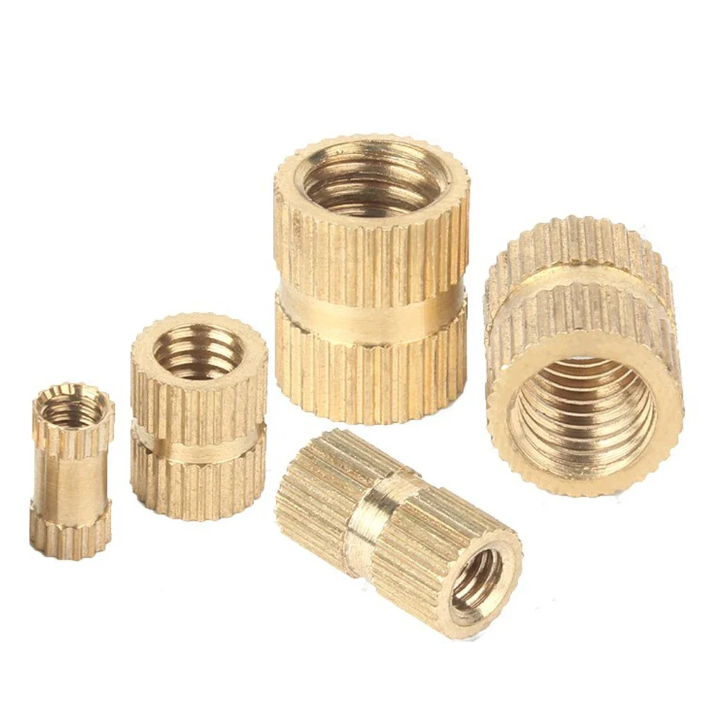 50Pcs M2 M2.5 M3 M4 M5 M6 M8 Brass Insert Nut Injection Molding Brass Knurled Thread Inserts Nuts Nutsert