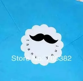 100pcs/lot Diameter: 6cm Cute beard Thank You Stickers Seal sticker (SS-6846)