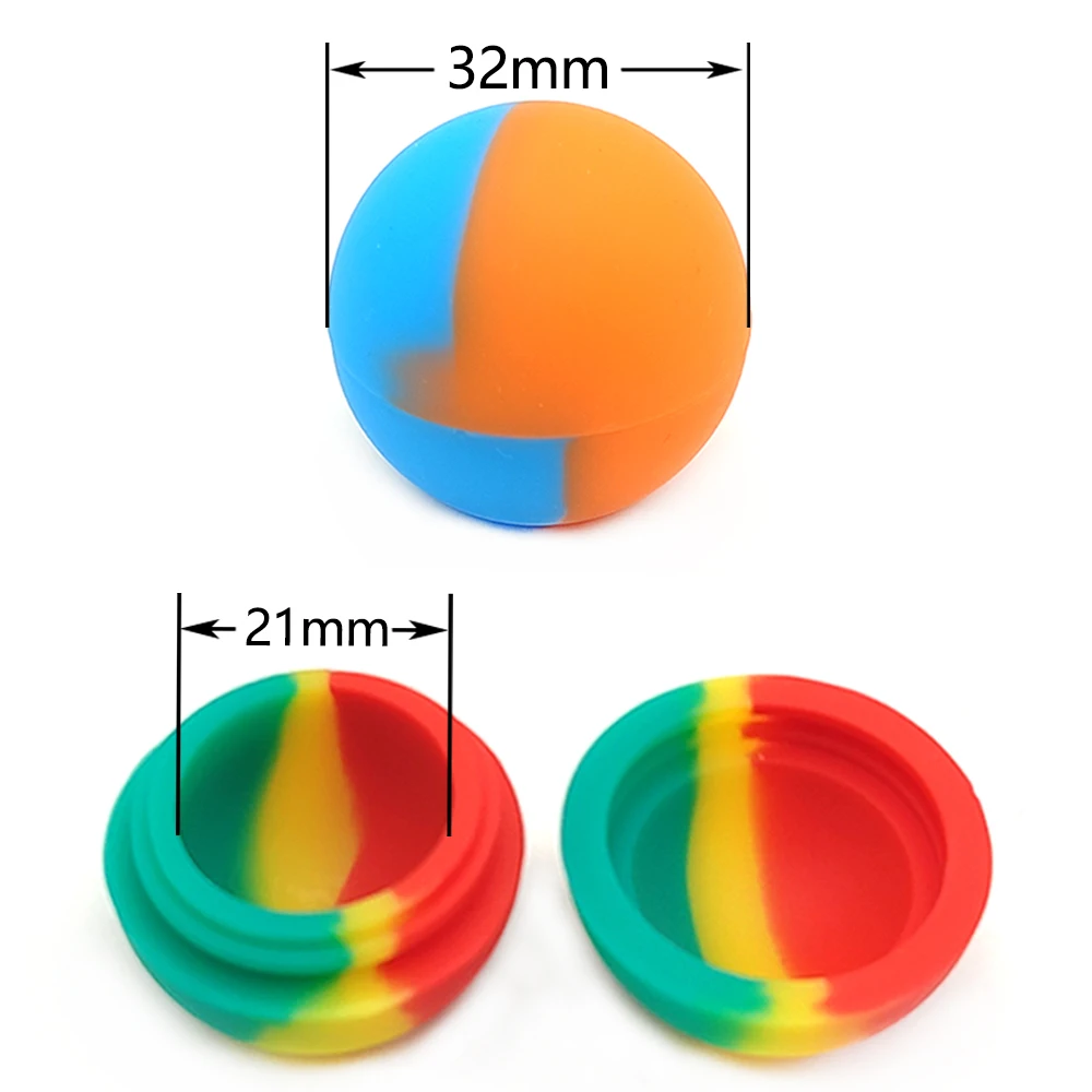 10Pcs Silicone Jar Ball Shape 6ml Nonstick Container Bottle Makeup Case Cosmetic Cream Jars Oil Storage Box Home Accessories