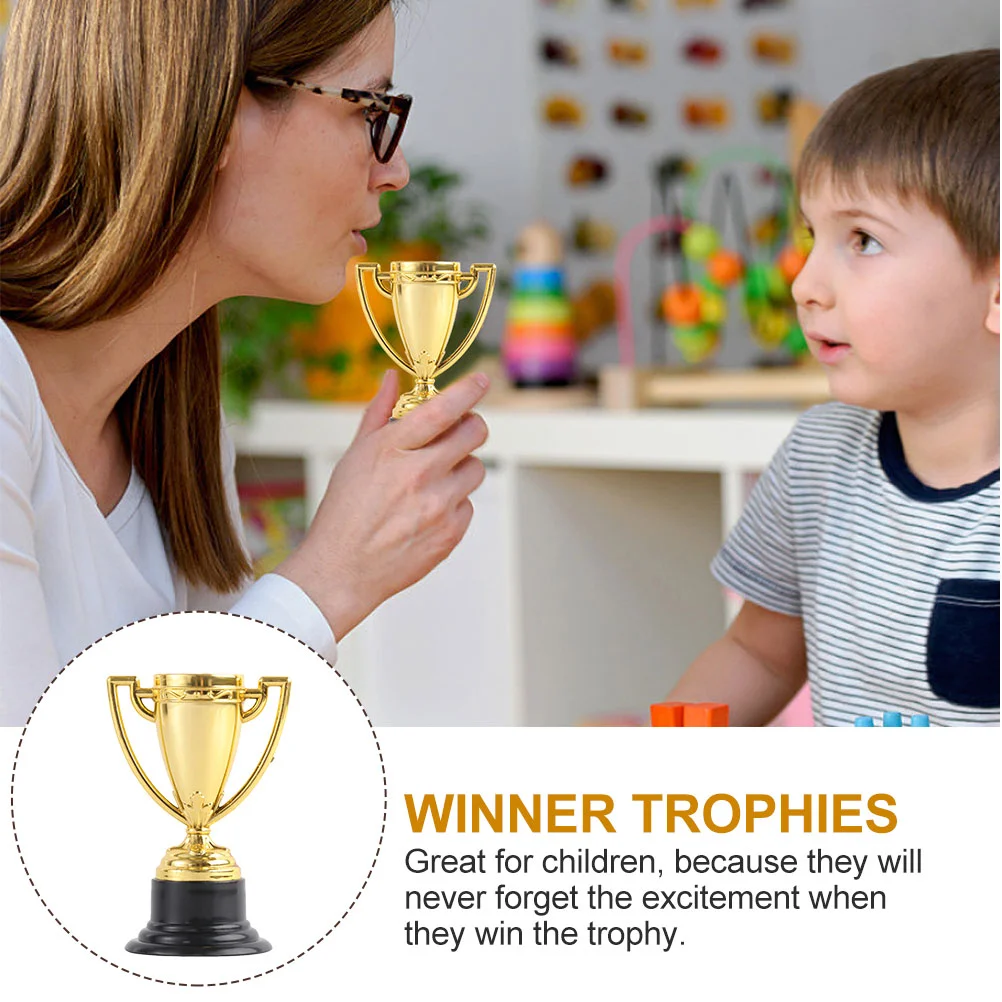 Gold Trophies for Kids Reward Small Trophy Basketball Toy Plastic Party Celebration Child