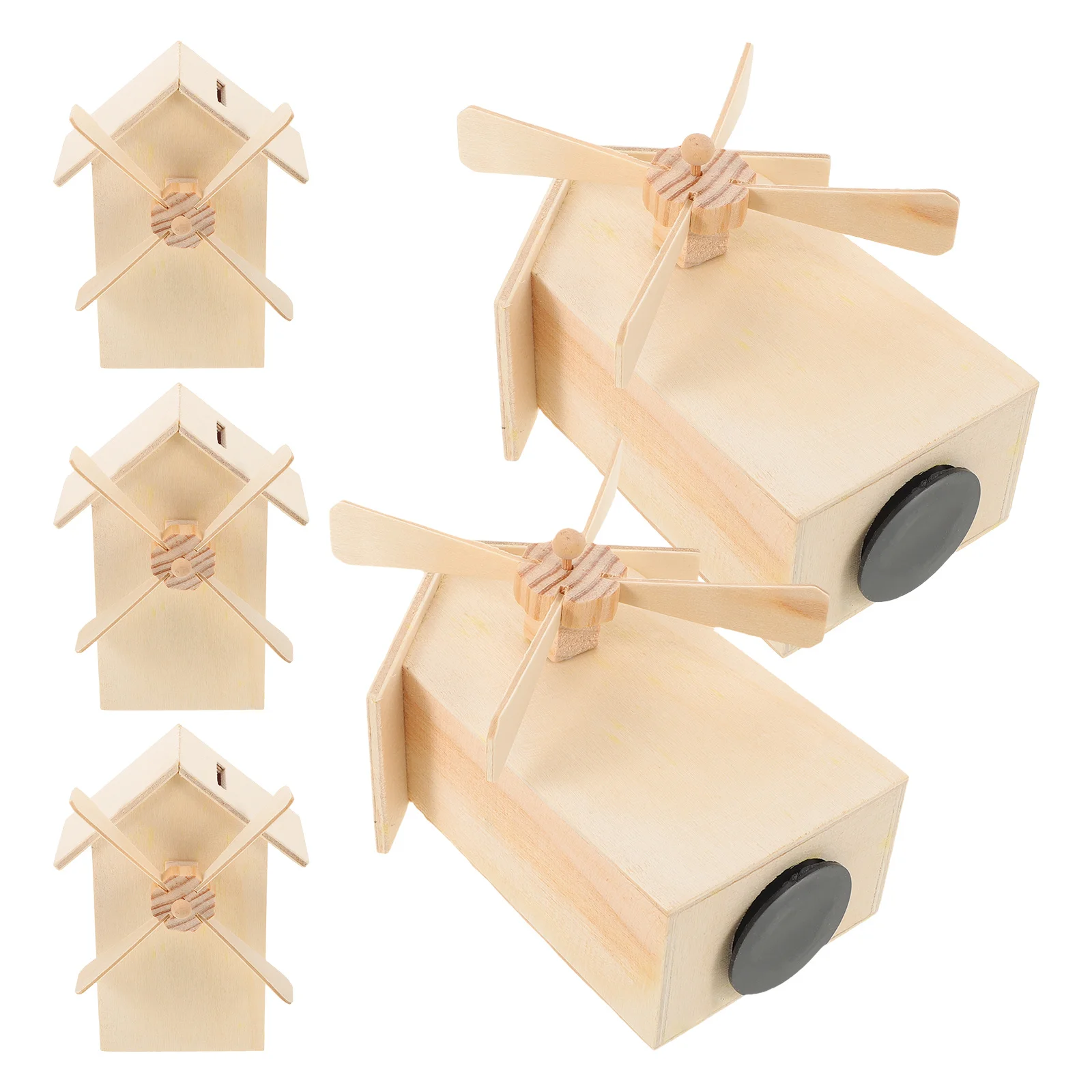 5 pièces bricolage inachevé moulin à vent en bois tirelire maison tirelire peindre votre propre banque d'épargne tirelire en bois banques d'épargne en bois