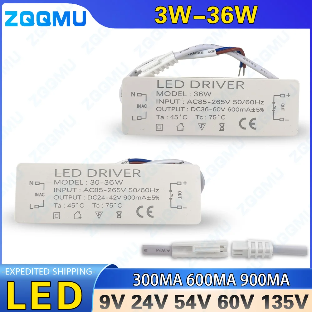 LED Constant Current Driver 12W 20W 30W Power Output 33-12V 9-18V 12-26V 24-46V 36-56V 54-85V 75-126V 24-38V 36-65V Shell Driver