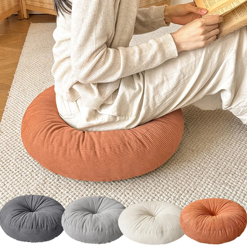 

1PC Thick Solid Color Corduroy Cushion Floor Seat Pillow/Tatami for Meditation Yoga Round Seat Pads/Car Seat Pillows Cushions