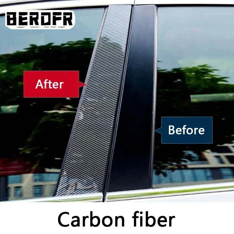 6 Pcs Car Pillar Posts Window Trim Cover BC Column Sticker Accessories for Nissan Almera Sunny Versa 2010-2019 Exterior Parts