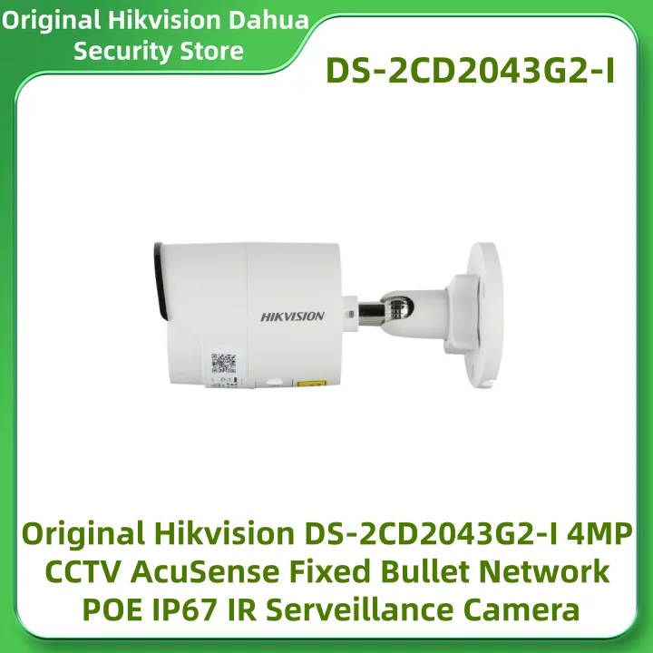 Original Hikvision DS-2CD2043G2-I 4MP CCTV AcuSense Fixed Bullet Network IP67 POE IR Serveillance Camera
