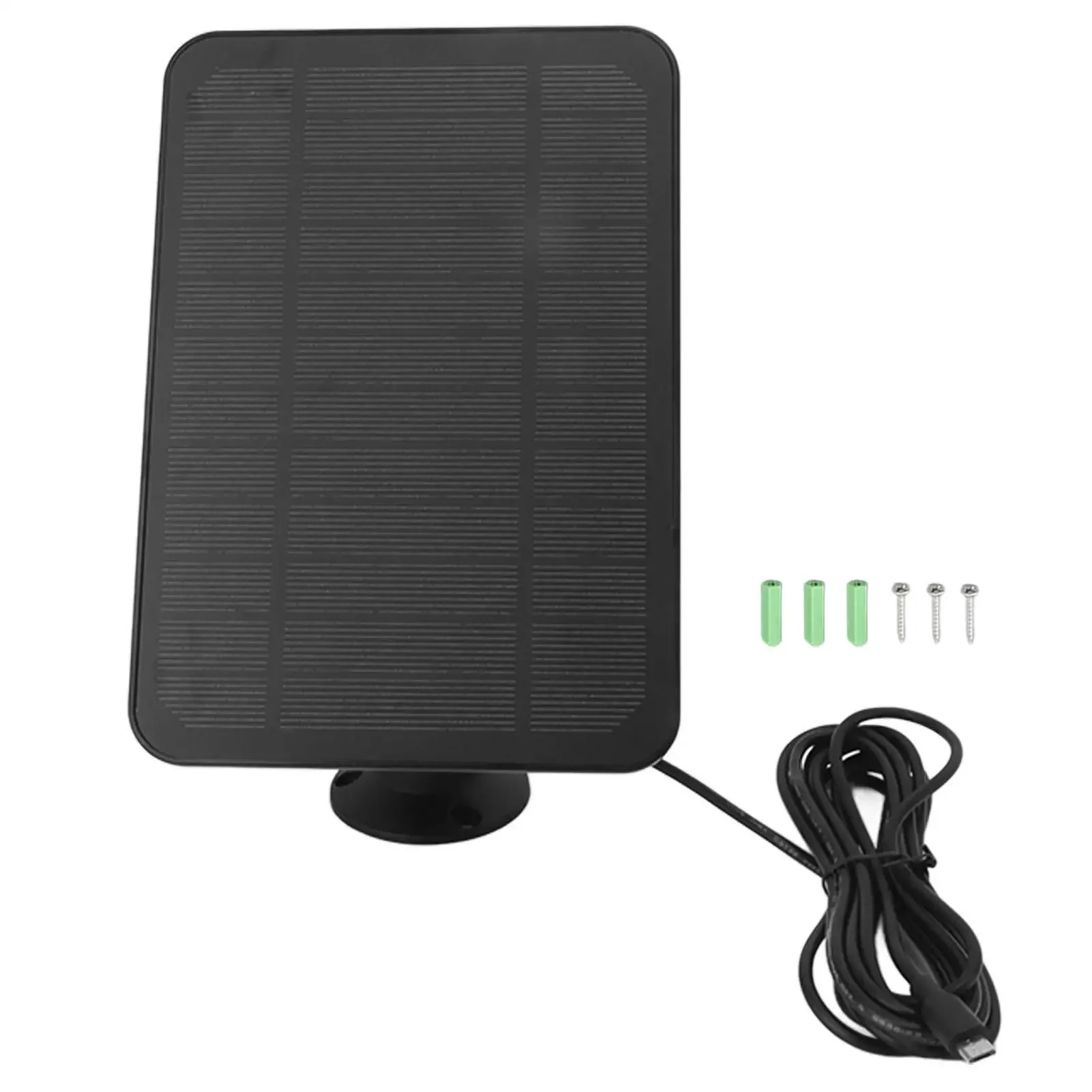 4W 5V Solar Panel for Arlo for Ring for Blink Security Camera IP65 Waterproof Solar Charger with 360 Degree Adjustable  Black