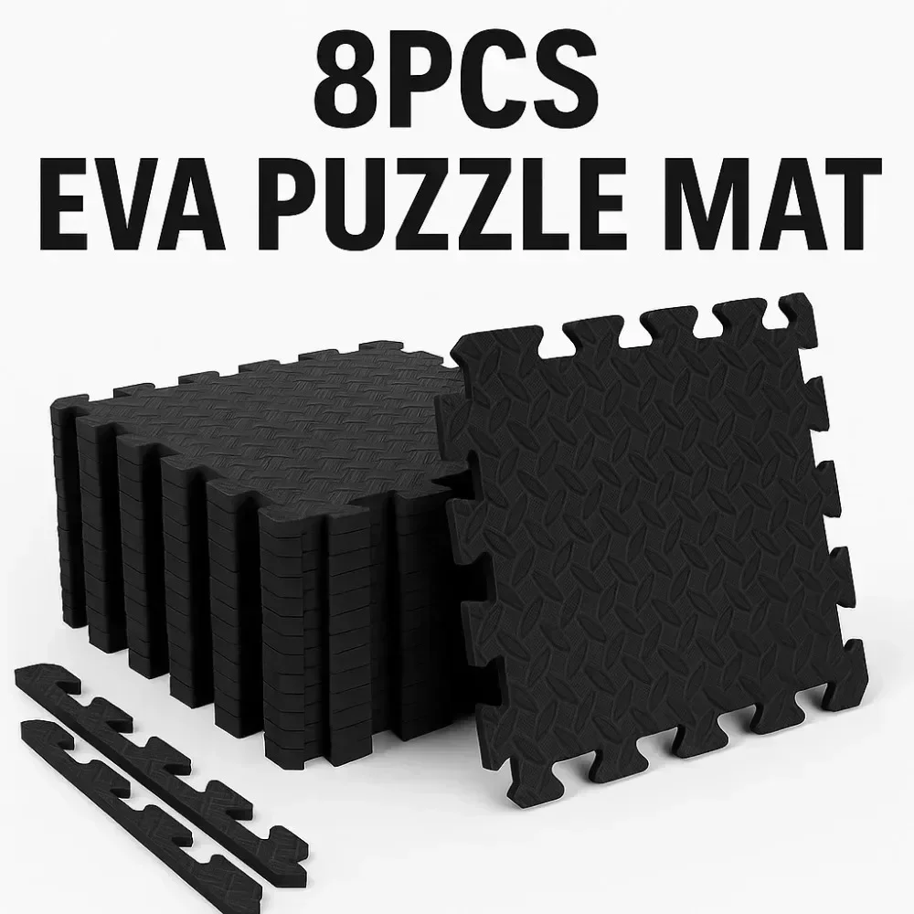 8Pcs Non-Slip EVA Foam Baby Mat Play Tiles with Interlocking Design - Safe for Baby Crawling, Indoor Activities and Fitness Yoga