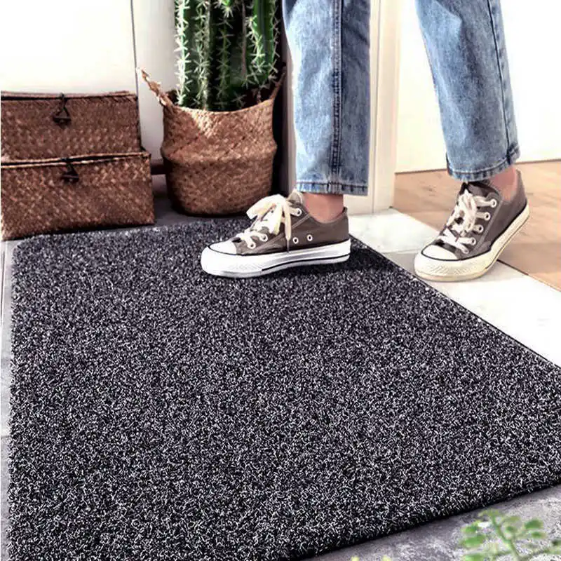

Shoe Clean Door Mat Entrance Doormat 40x60cm Polyester Fiber Solid Colors TPR Rubber Anti Slip Floor Carpet Rug Home Decoration