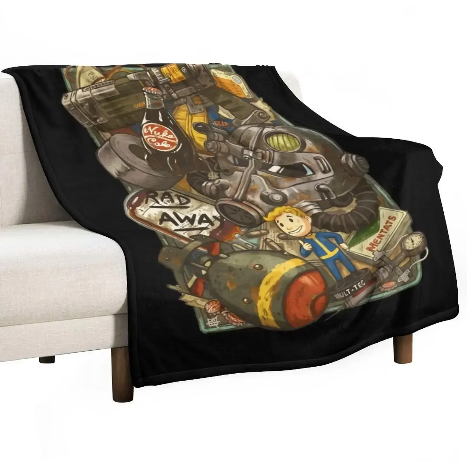 

Wasteland Cache Throw Blanket Flannel Fabric Thermals For Travel Beautifuls Polar Blankets