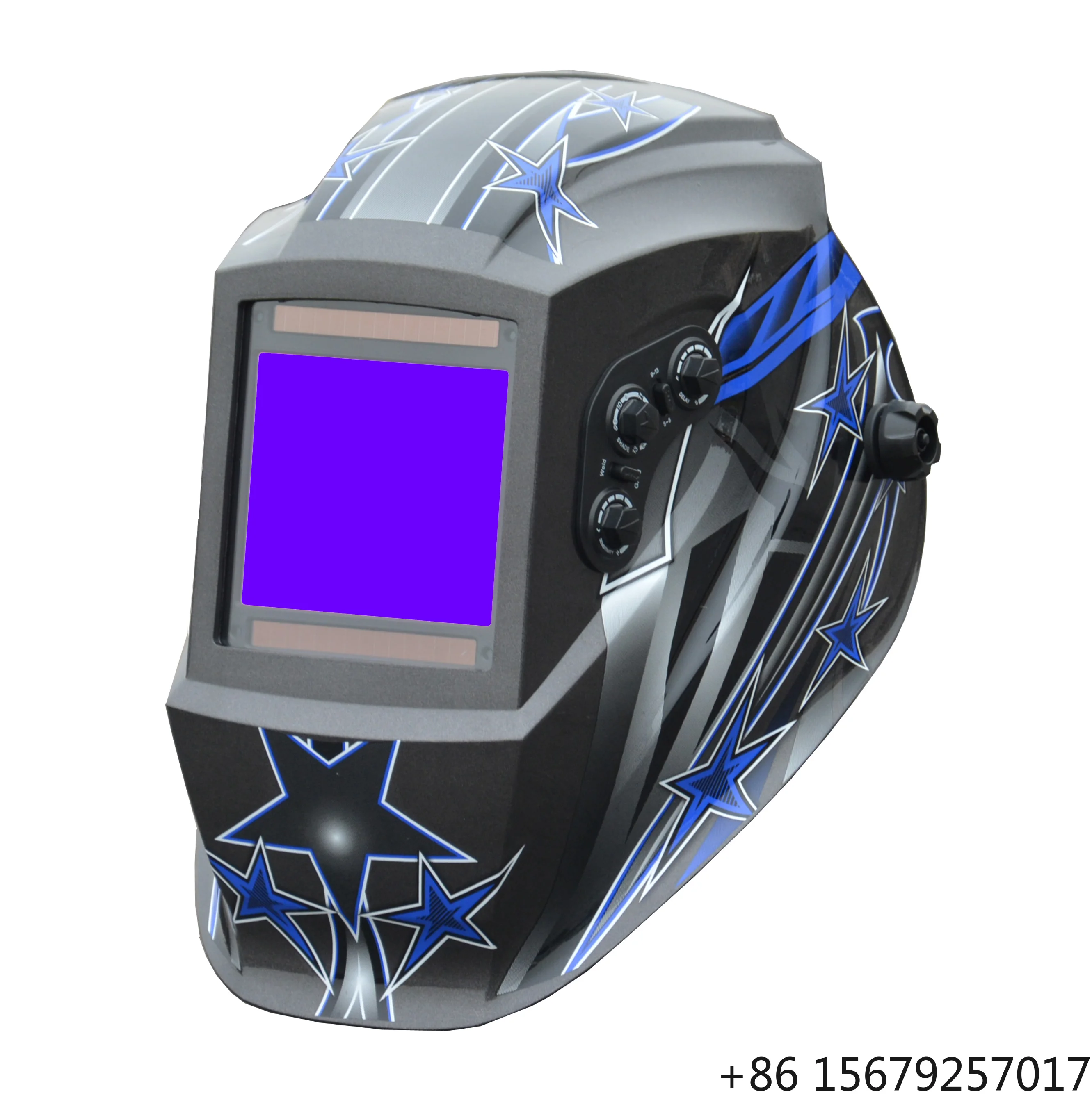 In Stock Solar Powered Auto Darkening Helmet Professional Wide Lens Adjustable Shade Range Full Face Welding Helmet