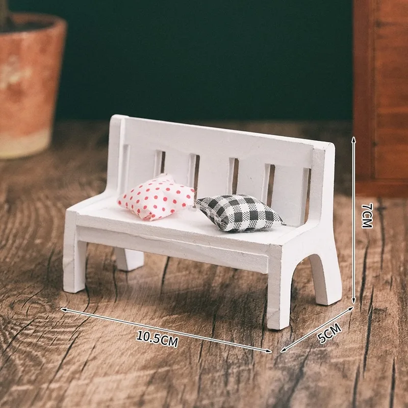 Creative Doll Housefurniture Toys Mini Bench Home Decoration Solid Color Small Bench Shooting Background Props Garden Ornaments