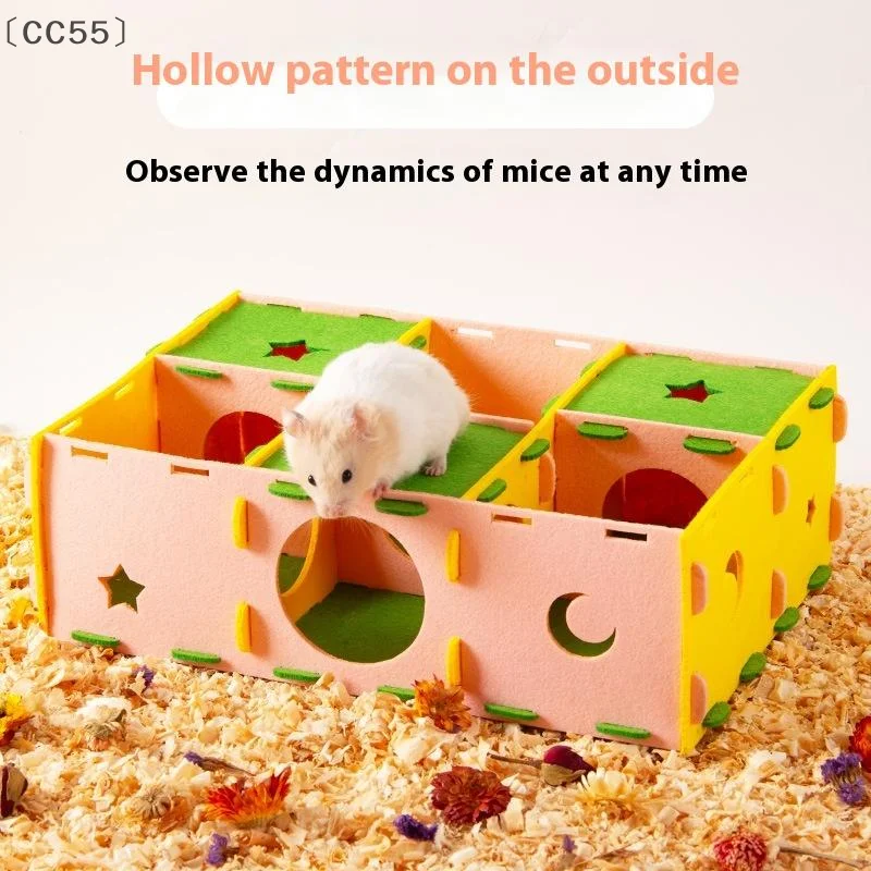 〔CC55〕Removable Felt Maze Hide Nest Hamster Passage Little Pet Nest Sugar Glider Hamster Golden Bear Pet Toy Small Pet Supplies