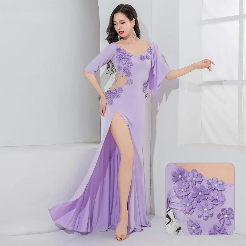 BellyDance Dress for Women Comfortable Pure Cotton Soft Stretched Dresses Adult Oriental Dance Professional Practice Clothes