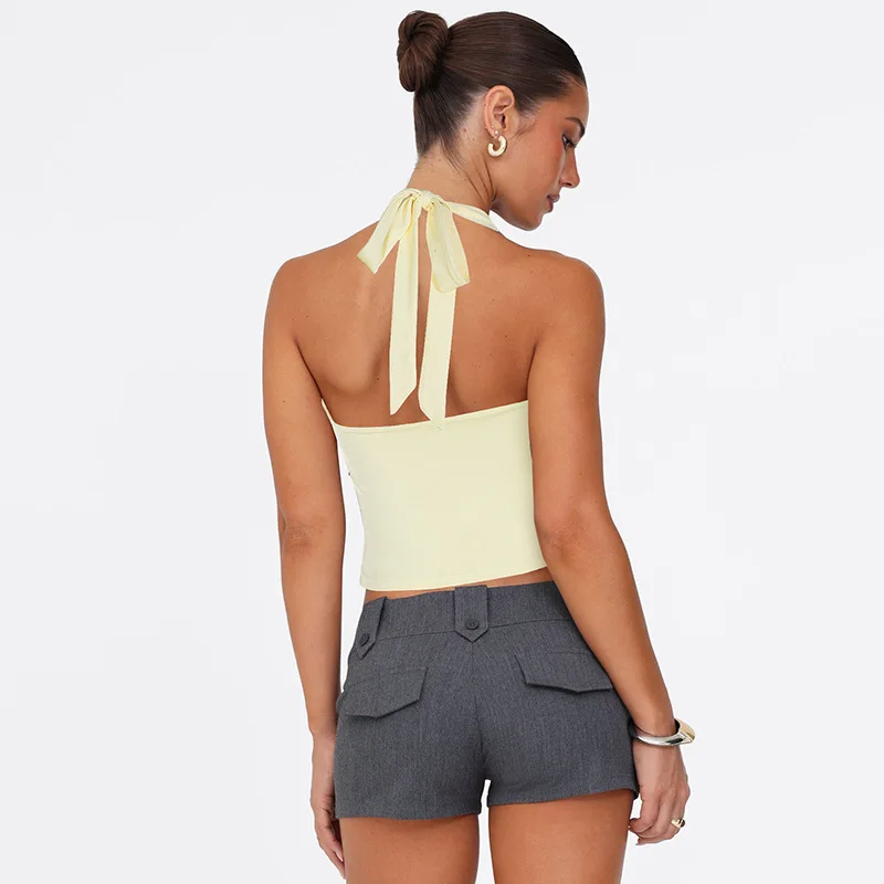 Haut tubulaire tricoté Sexy pour femmes, Design de nœud Bal, tendance, épicé, pour fille, transfrontalier, nouvelle collection été