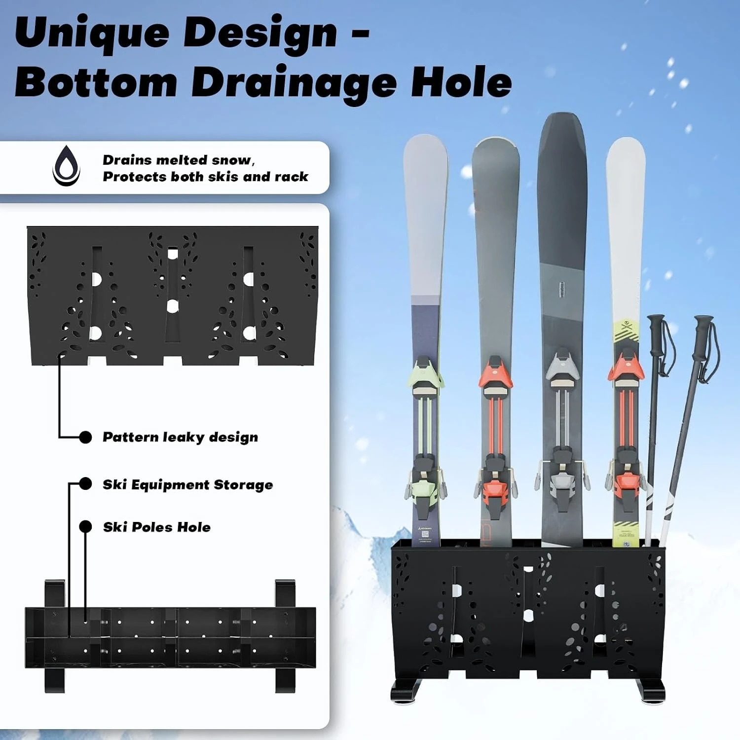 Support de rangement pour skis - Sports Equipment Garage Organizer avis et prix