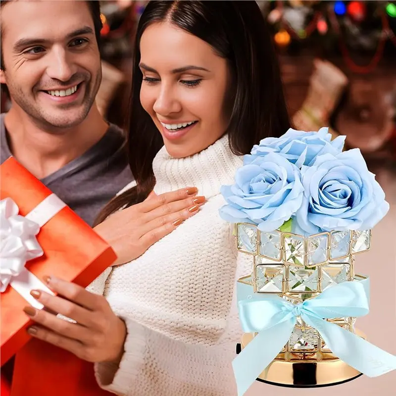 AA63 حار كريستال روز الجدول مصباح عكس الضوء 3 ألوان المكعب السحري مصباح لتهيئة الجو الإبداعية غرفة نوم السرير ديكور هدية الإضاءة #6