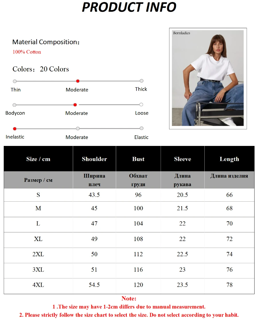 Wolfeel Sommer 100% Baumwolle frauen T-shirt Bodenbildung Grundlegende Modische Solide Dame Kurzarm Lose Tops Shirts 230g/ ㎡ Oberteile – Detail 1