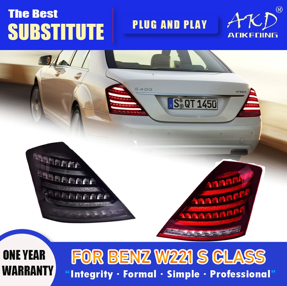 AKD Tail Lamp for Benz W221 S class LED Tail Light 2006-2013 S300 S400 S500 Rear Fog Brake Turn Signal Automotive Accessories