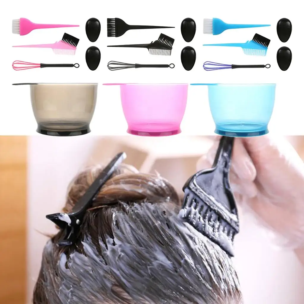 5 Pieces Hair Dye Color Brush and Bowl Set Brushes Comb Hair