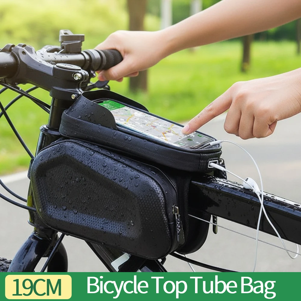 

Front Bike Bag Waterproof Bicycle Accessories Bike Frame Bag with TPU Sensitive Touch Screen Cycling Gift for Mountain Racing