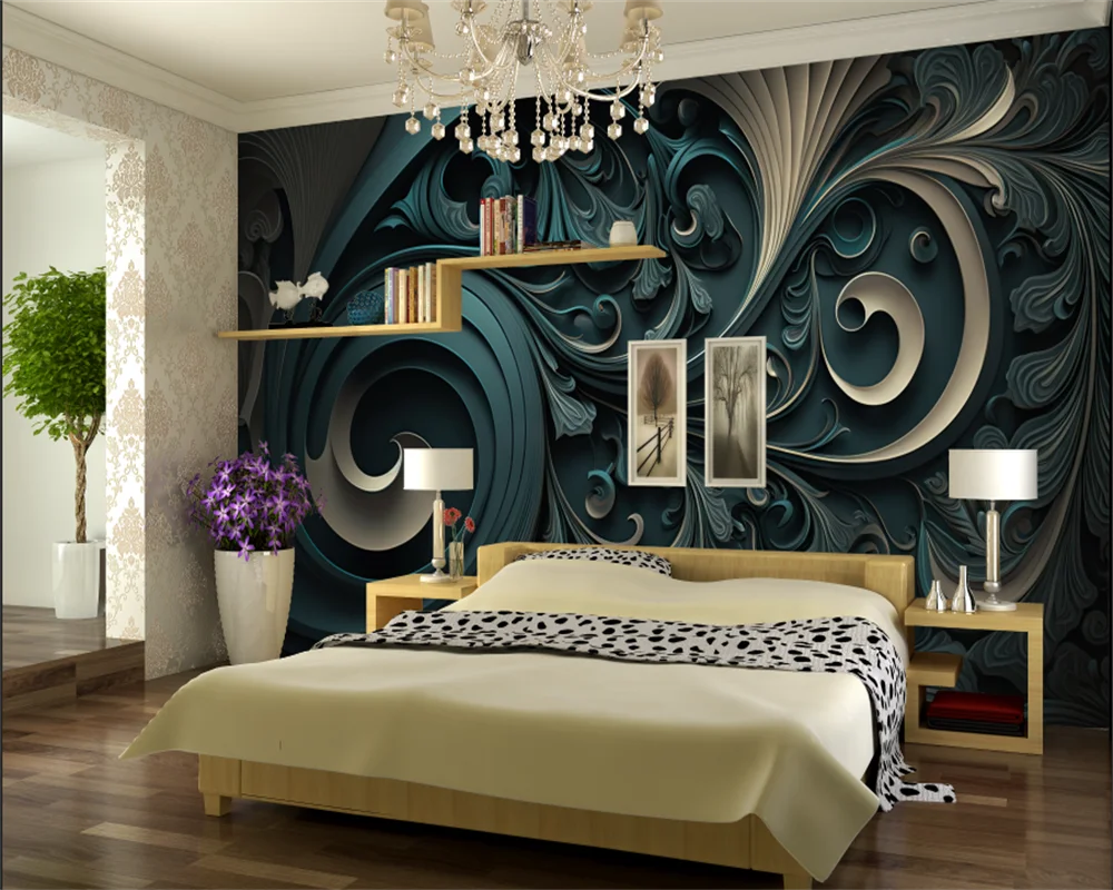 beibehang Customized latest abstract dark color bedroom living room decorative painting papel de parede 3d wallpaper