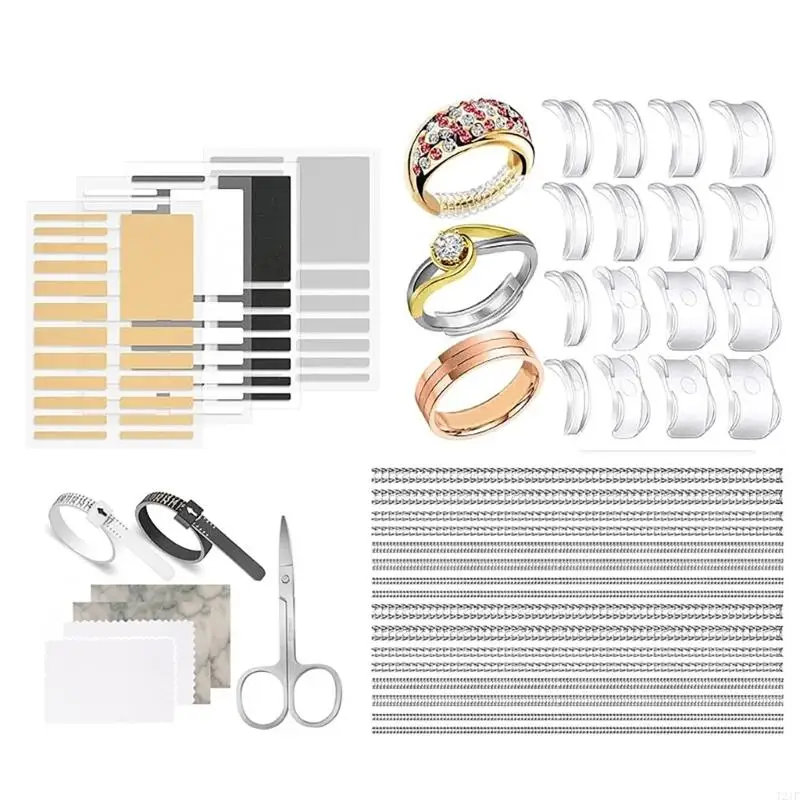 T21F Ring Size Adjuster Set for Loose Rings Invisible Plastic Reducer Tightener Comfortable Sizing Strips Accessories