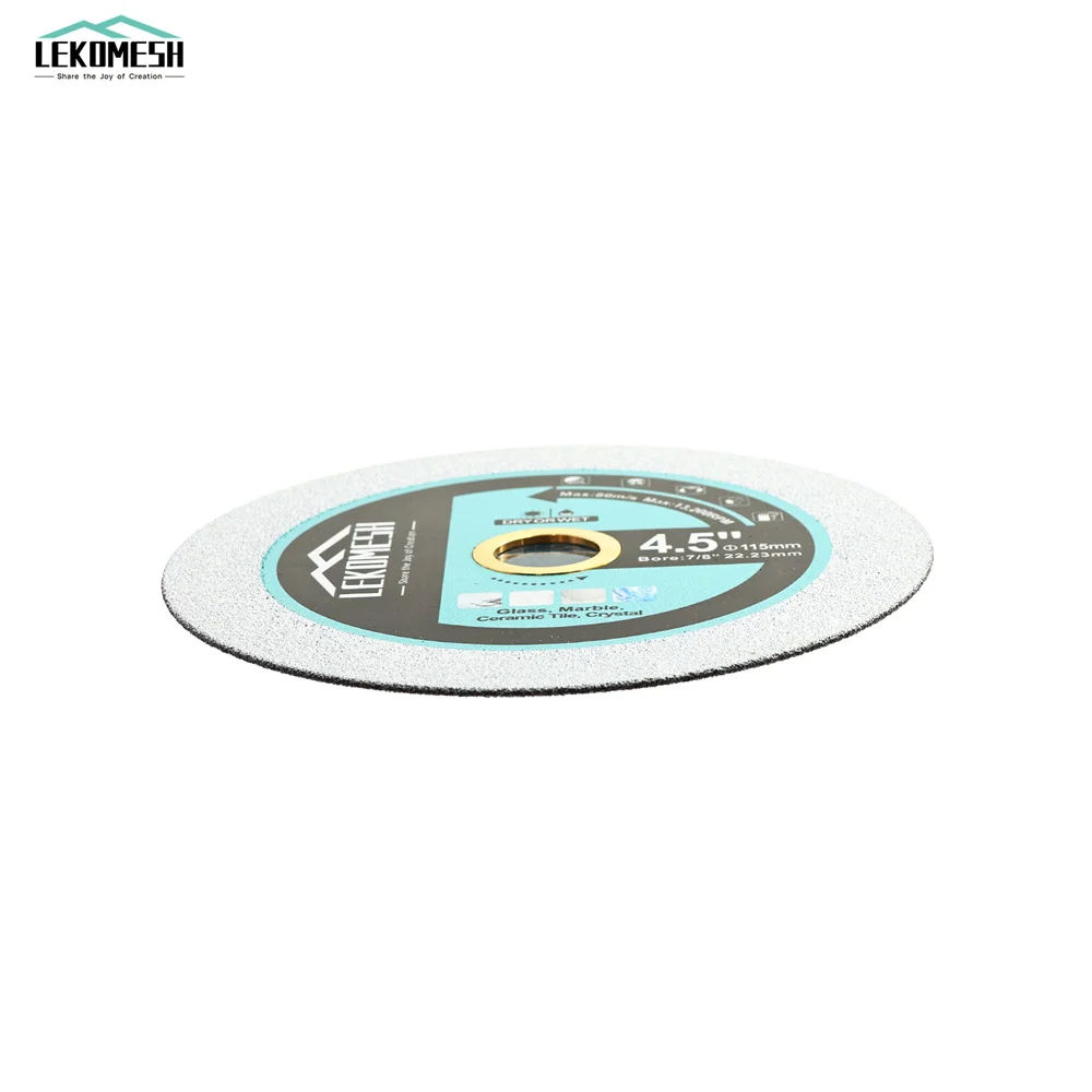 LEKOMESH Dia115mm/4.5inches Diamond Saw Blade For Glass Jade Crystal Wine Bottal Cutting Disc Diamond Turbo Cutting Blades