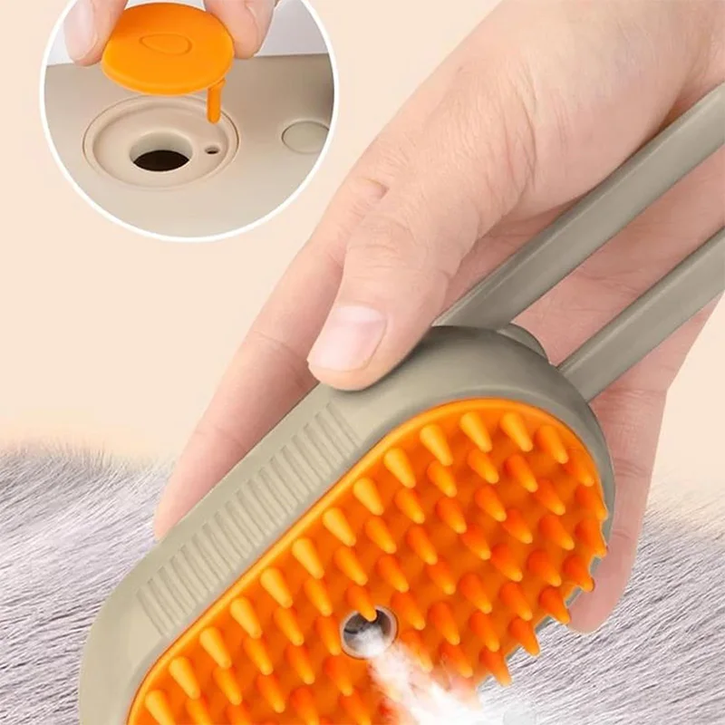 3-in-1 Dog Hair Brush Cat Hair Brush Electric Pet Cleaning Brush Steam Spray Brush Massage Hair Removal Comb Anti Flying Brush