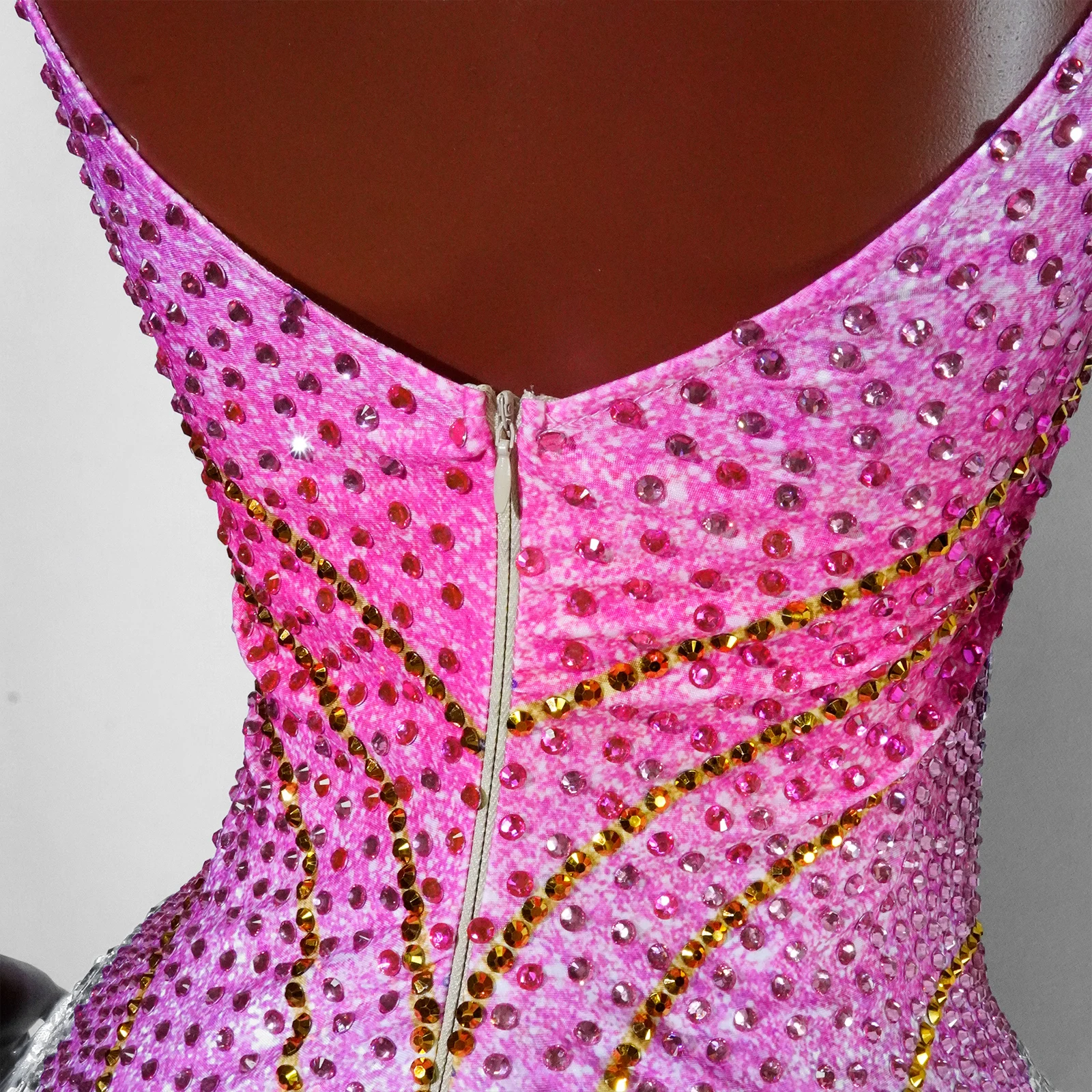 반짝 이는 라인 석 Tassel Strip Bodysuit 여성 섹시한 쇼 공연 댄스 의상 나이트 클럽 복장 가수 댄서 무대 착용