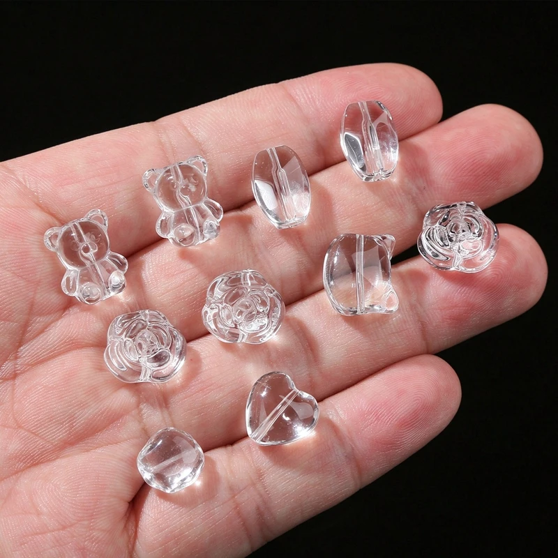 20Pcs Natural Stone Rock Quartz Carved Beads Heart Animals Shape Bead For Jewelry Making DIY Necklace Bracelet Pendant Accessory