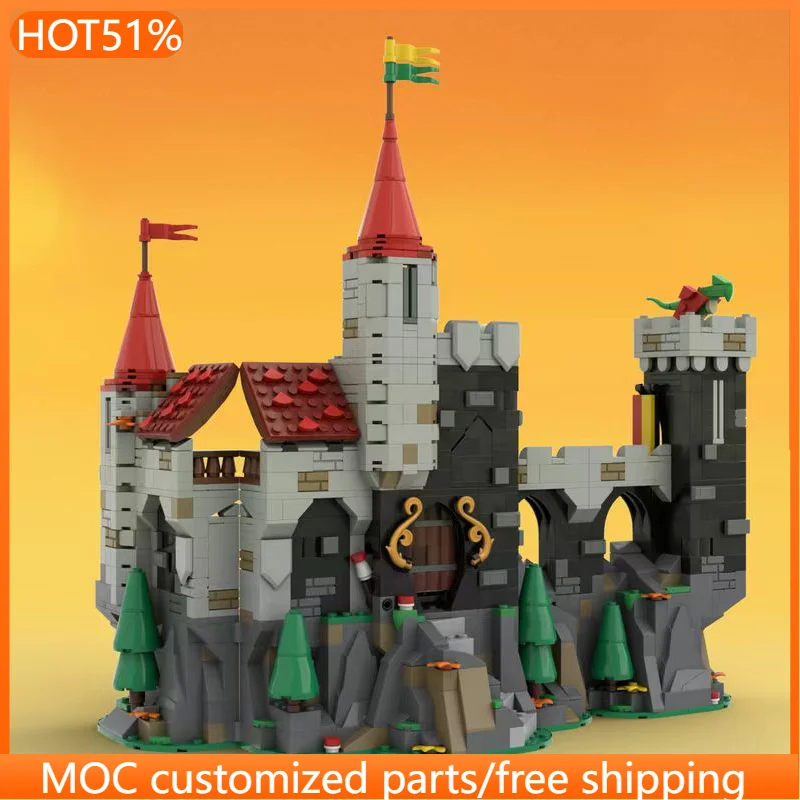

1141 PCS Medieval Majisto's Mountain Fortress MOC Customize Modular Building Block Popular Brick Model DIY Toy Birthday Gift