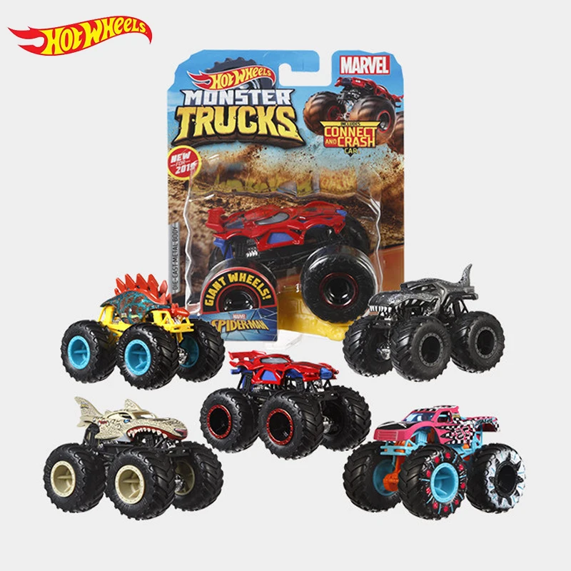 Hot Wheels Monster Trucks de juguete para niños, Fyj44, Hw Tiger Shark, Bigfoot Poppy, coche modelo fundido a presión a escala 1/64, regalo de cumpleaños, 2025
