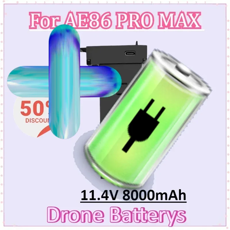 

Drone Battery 11.4V 8000mAh AE86 PRO MAX 8K for AE86 PRO MAX Plus S820 S911 U20 S810 Carbon Fiber Battery Yunhangxing X5proMAX