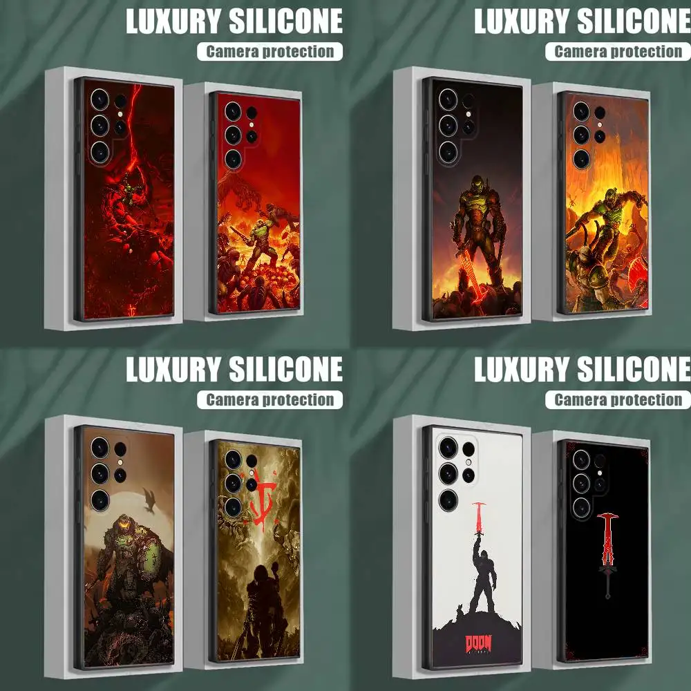 

D-Doomslayer-r Game Phone Case For Samsung S25,S24,S23,S22,S21,S20,S10,Ultra,Plus,Lite,FE,Soft Silicone Black Cover