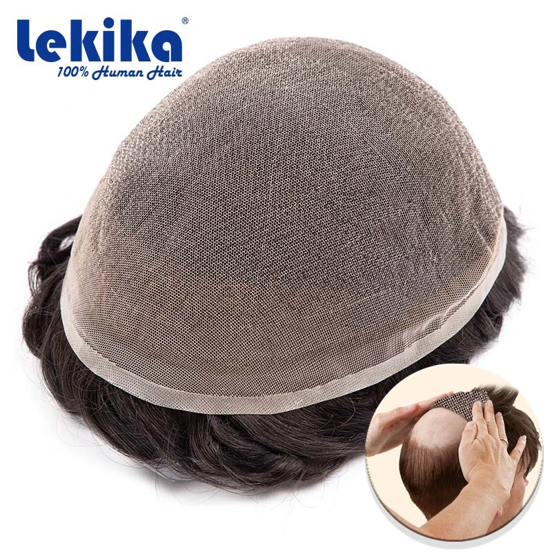 

Full Lace Toupee Hair Breathable 100% Human Hair Wigs Natural Male Hair Prosthesis 64 Base Human Hair Wigs 6 Inch Hair System