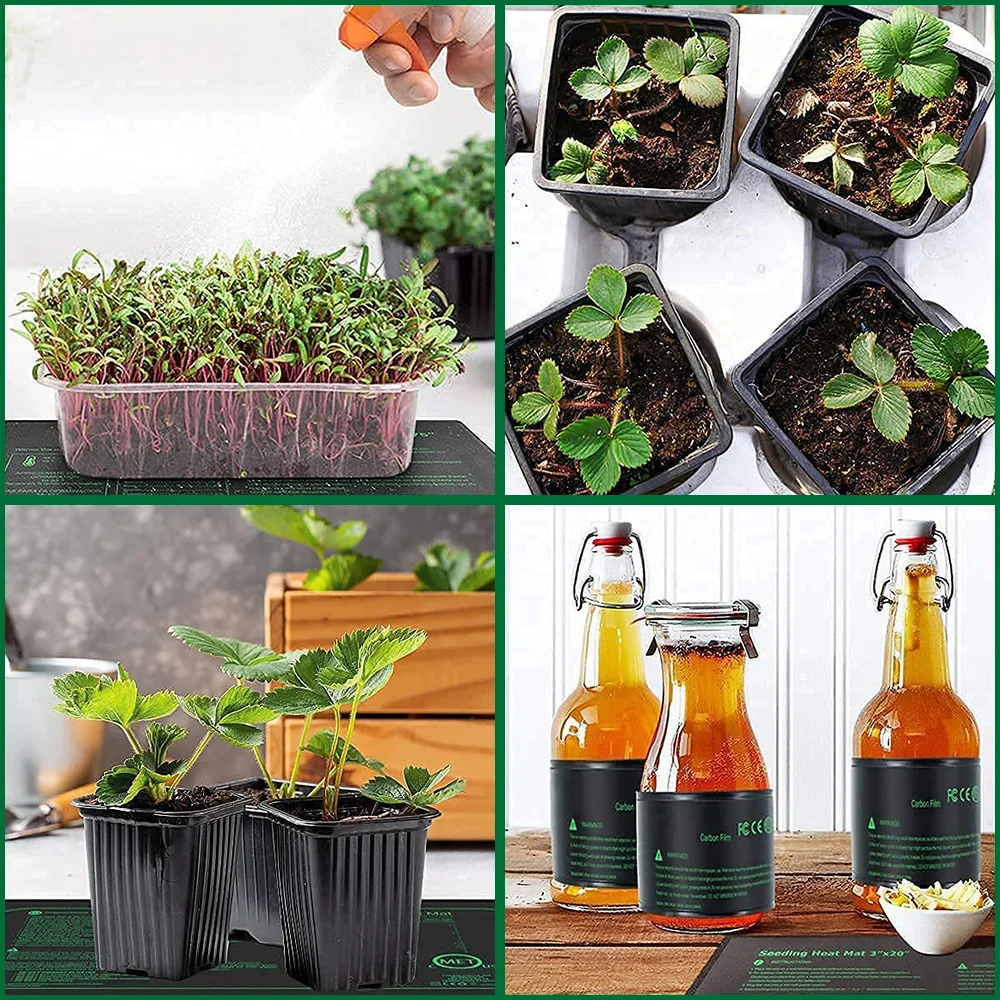 10/25/50CM Seedling Heat Mat Indoor Plants Germination Waterproof Heating Pad Propagation Clone Starter Mat EU/US/UK Plug