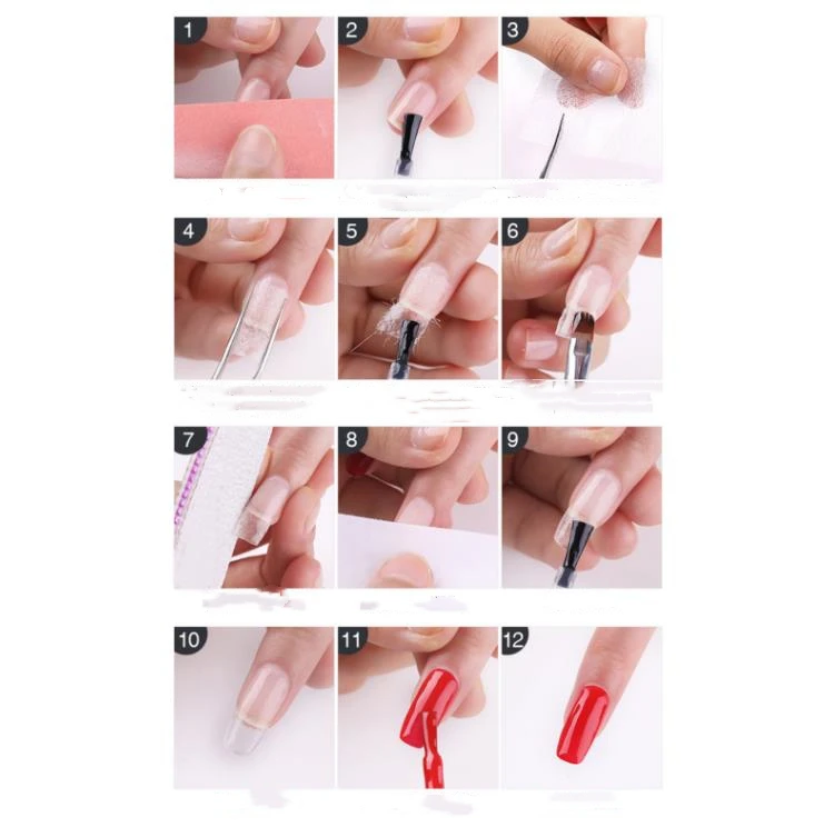 10/20 pçs de fibra de vidro para extensão do prego sedas não tecidas forma do prego envoltório construção uv gel acrílico dicas diy manicure conjunto acessórios