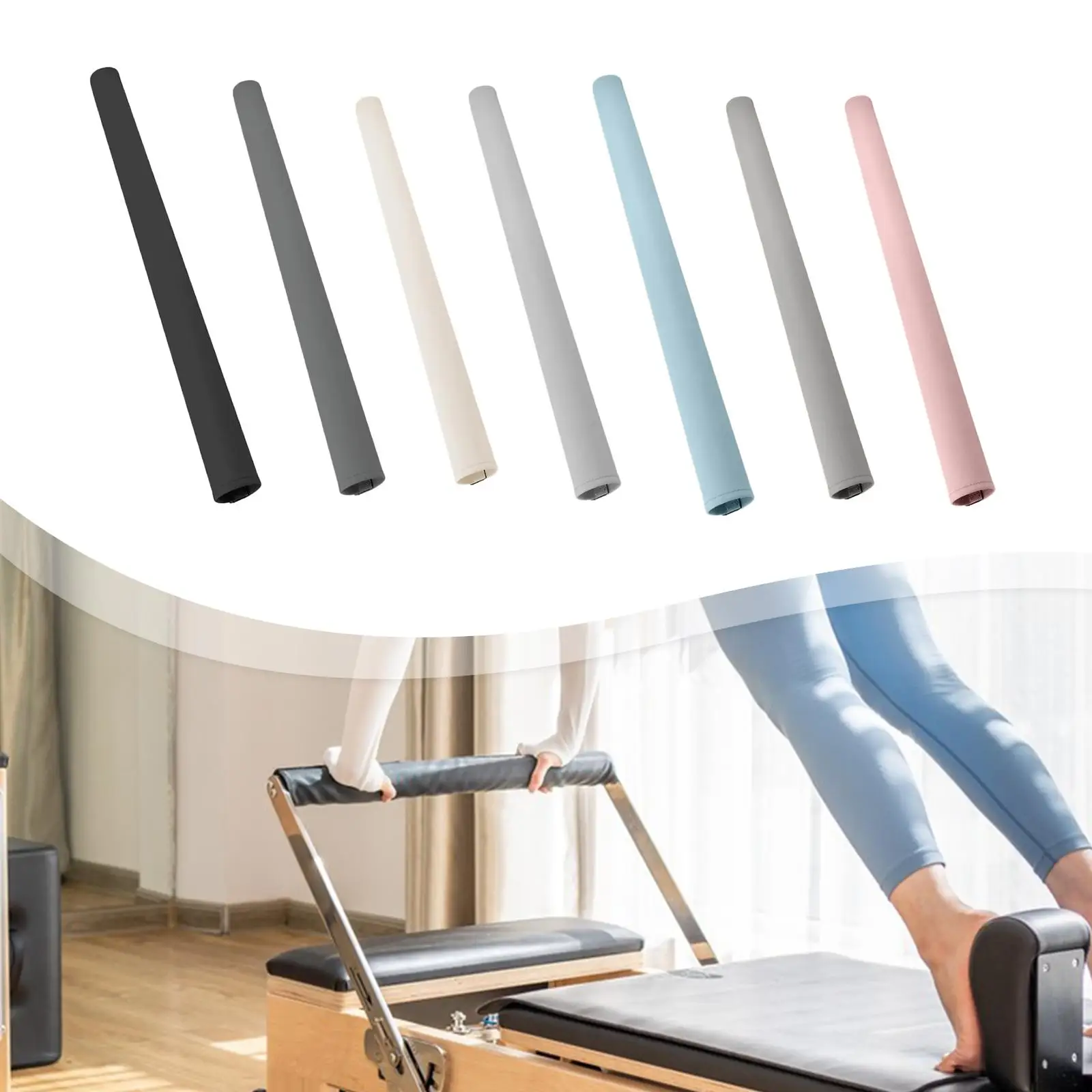 Pilates Equipment Foot Bar Sleeve Wear Resistant PU Leather Reformer Bed Accessory Cover for Unisex Adults