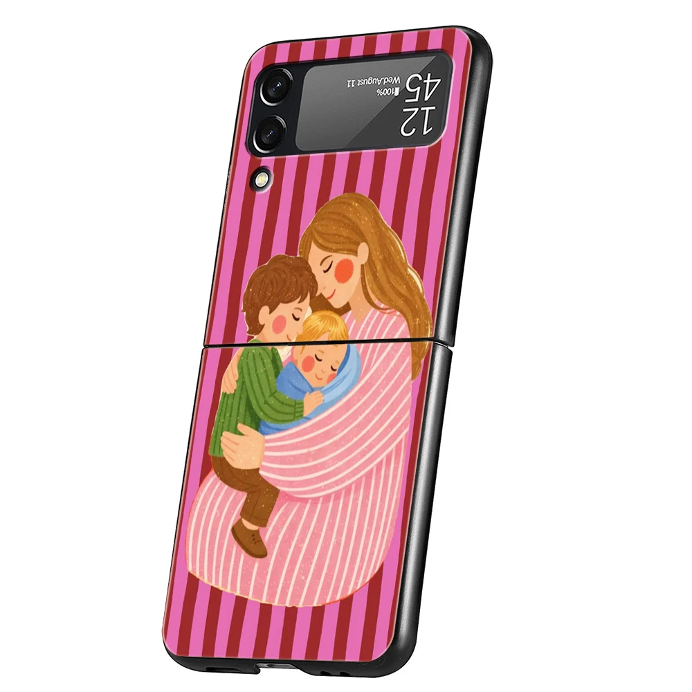 Hard PC Phone Case For Samsung Galaxy Z Flip 8 7 6 5 4 Black Cover For Galaxy Z Flip 3 Foldable Capas Modern Mother And Kids Bag