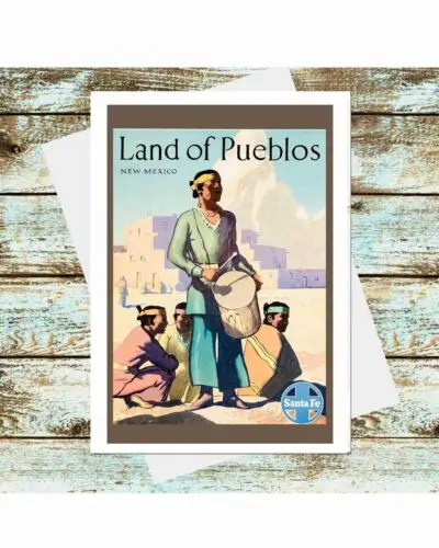 Set Of 6 Travel Poster Greeting Cards Land of the Pueblos New Mexico