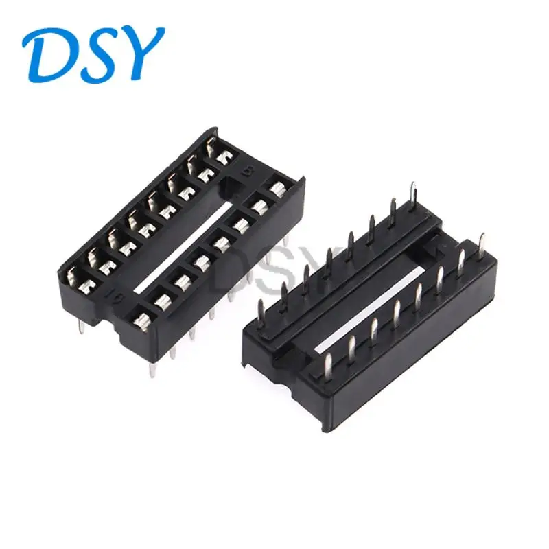 10PCS IC Sockets DIP6 DIP8 DIP14 DIP16 DIP18 DIP20 DIP28 DIP40 2.54mm Connector 8 14 16 18 20 24 28 40 Pin DIP Socket Chips Base