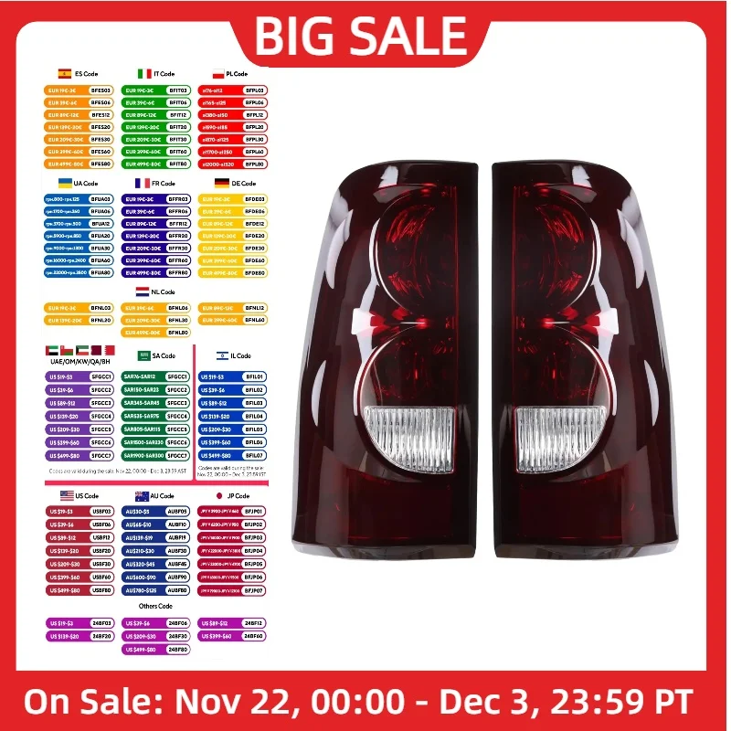 

Tail Light Compatible With 03-06 Chevy Silverado 1500 2500 3500 GMC Sierra 1500 2500 A Pair Rear Light Brake Lamps