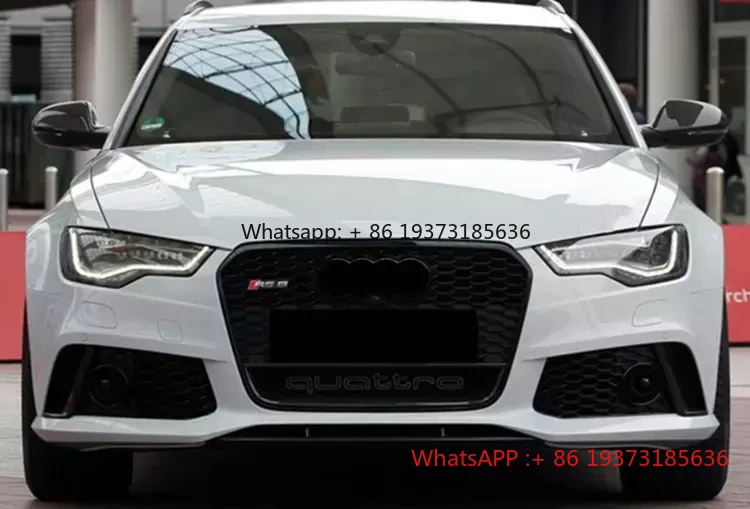 سيارة A6 S6 C7 شبكة سوداء لامعة RS6 نظرة المصد الأمامي العسل شواء مع Quattro لأودي A6 S6 C7 2012 2013 2014 2015