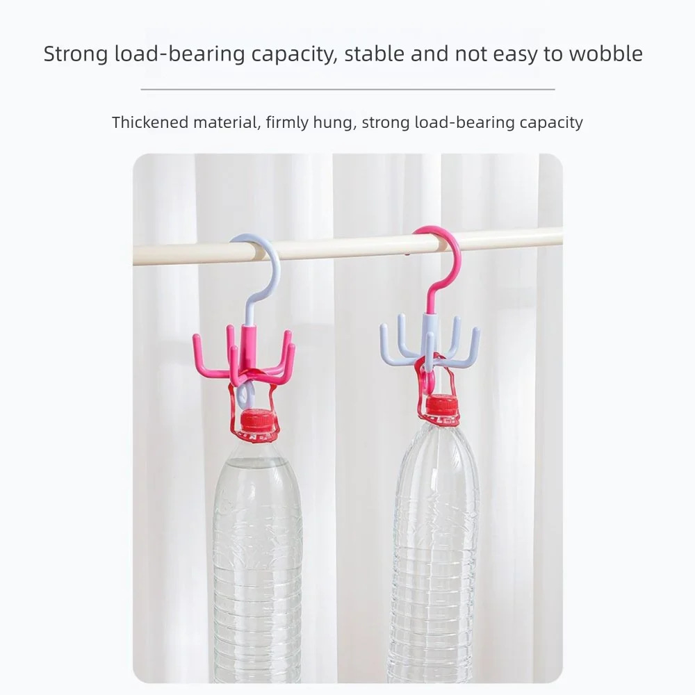 

2Pcs Durable Rotating Clothes Hook Multifunctional Punch Free Five-claw Hook Scarf Hat Storage Rack for Rice Spoon Spatula Belt