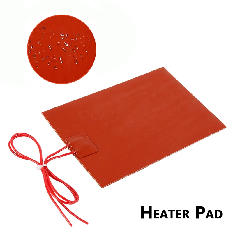 24/220V Electric Silicone Heating Pad Flat Heater Flexible Waterproof Rubber Heated Plate Mat For 3D Printer Heated Bed