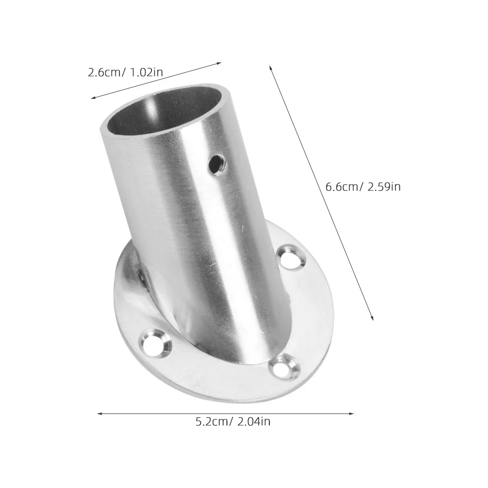 2Pcs Angled Clothes Rail Pole Holder for Wall Hanging Closet Bracket Shower Rod Rustproof Easy Install