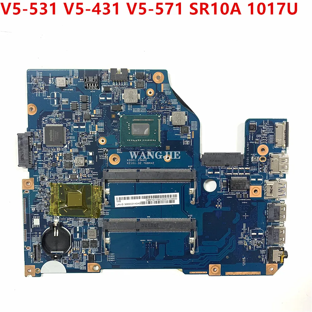 

Laptop Motherboard For ACER Aspire V5-531 V5-431 V5-571 Core 1017U Mainboard 11324-1 48.4VM02.011 NBM1G1100C SR10A SJTNV