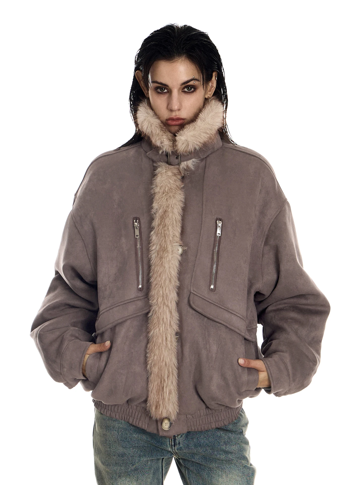 

Женская винтажная хлопковая парка 023start с воротником-стойкой и меховой отделкой, осенне-зимняя, утепленная, уличный стиль, свободный крой